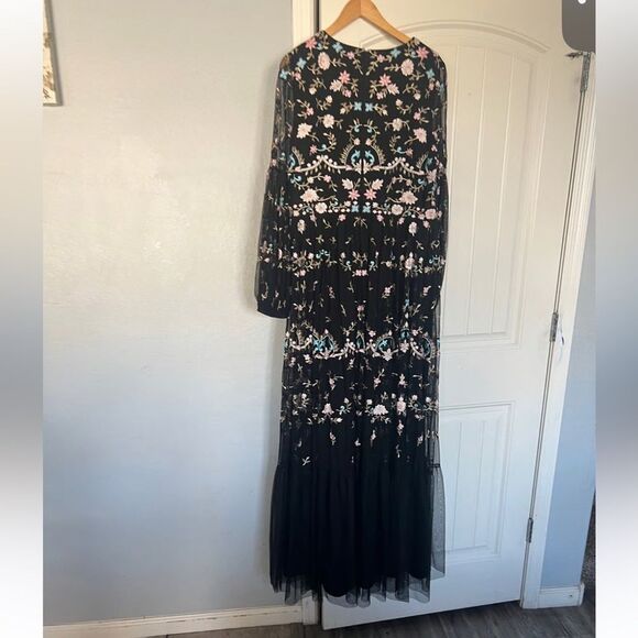 Mac Duggal Black Multicolor Embroidered Long Sleeve Dress - Picture 8 of 8